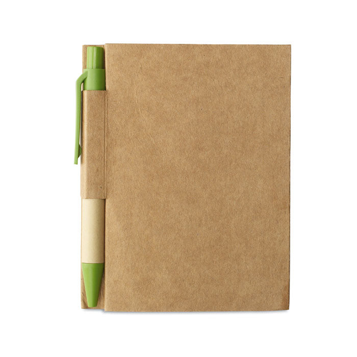Recycled notebook with pen