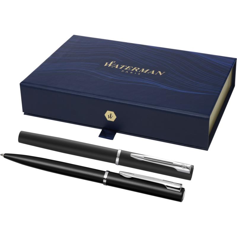 Waterman Allure rollerball and ballpoint pen set (black ink)