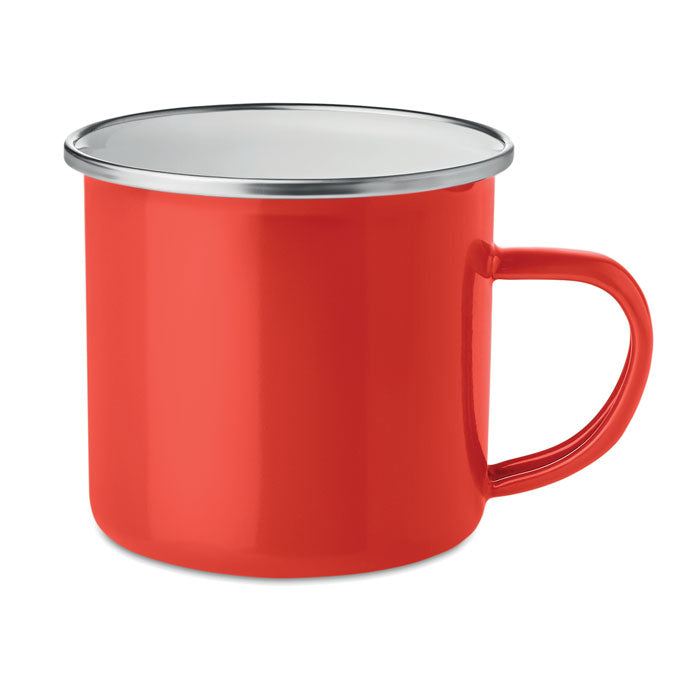 Metal mug with enamel layer