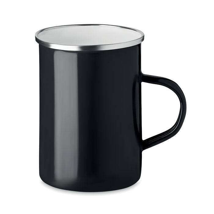 Metal mug with enamel layer