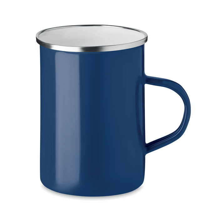 Metal mug with enamel layer