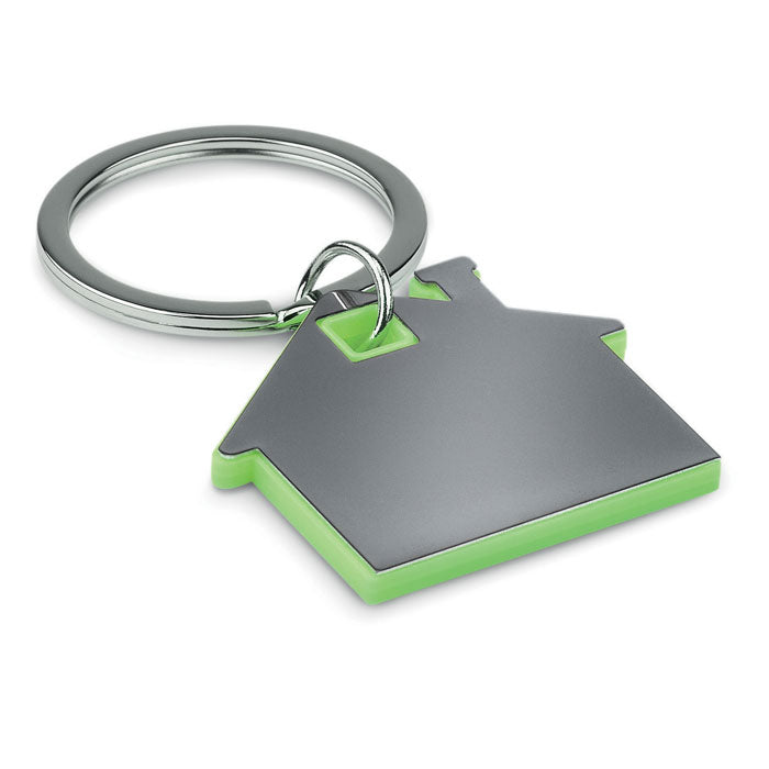 House shape plastic key ring