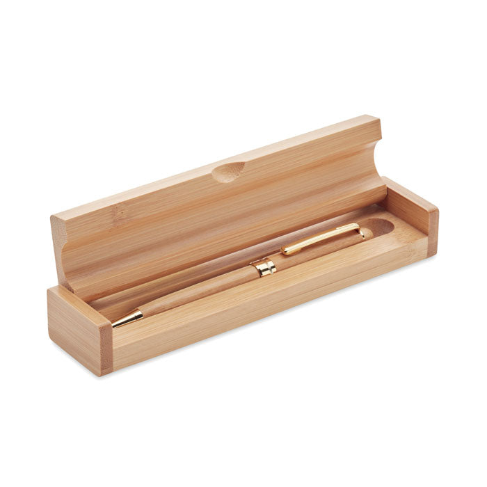 Bamboo twist ball pen in box