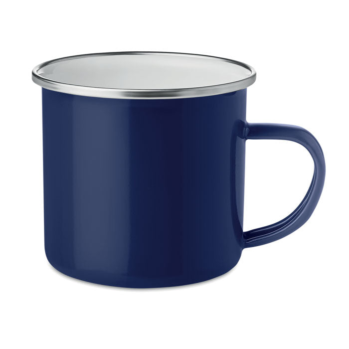 Metal mug with enamel layer