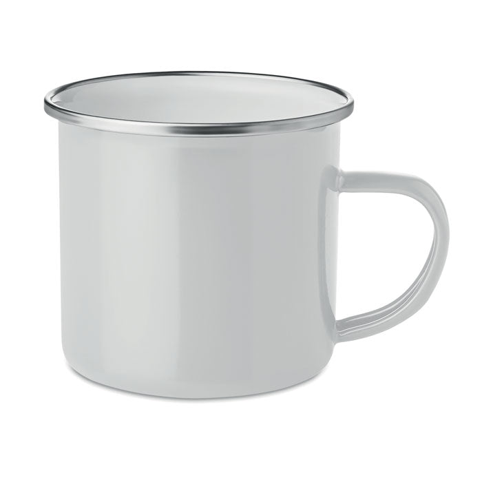 Metal mug with enamel layer